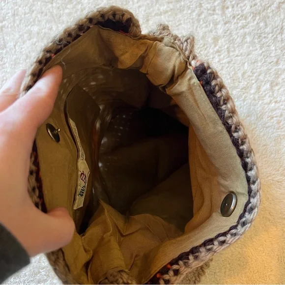 Vintage Mr. D Made in Italy 100% Wool Crochet Snap Closure Shoulder Bag - Picture 6 of 6